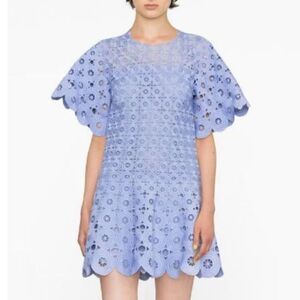 NWT JONATHAN SIMKHAI Mercy Circle Lace Mini Dress Size 6 Hydrangea